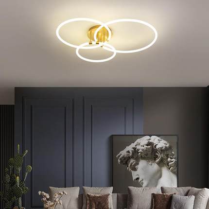 2020新款简卧室灯现代简约书房led灯具北欧创意个性圆形吸顶灯