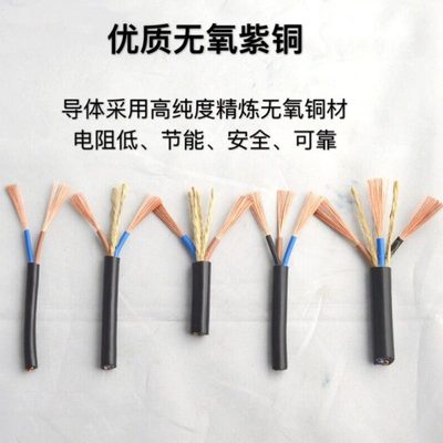 防冻国标铜芯电线2芯2.5 1 1.5 4平方护套线户外防水二芯电缆软线
