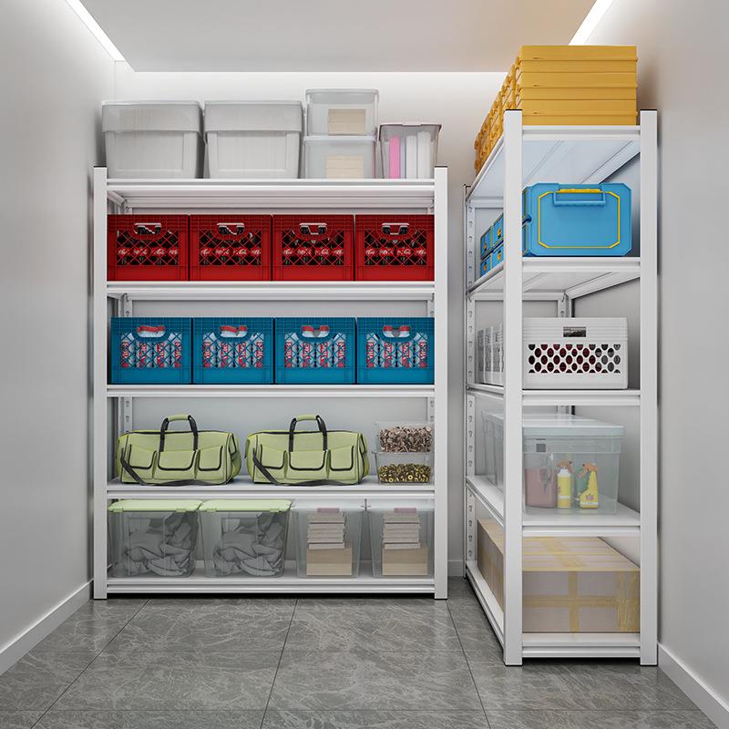 抖白色书架家用铁艺落地钢制货架置物架书本收纳架图书馆客厅书柜