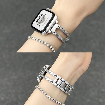适用华为watchfit3表带新款金属fit2智能运动4手表fit1手表带夏天创意fitnew专用手腕带表链钢带夏季女款女士