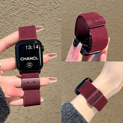 适用华为手表fit3手表带4编织尼龙watchfit2腕表磁吸watch fit1智能运动fitnew表链创意手链女款时尚女士夏天