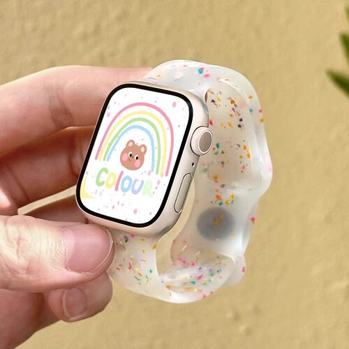 适用iwatchs11表带s10冰川小众s8s7苹果手表s6s5s4手表带夏季iwatchse运动腕带可爱applewatchs9女生硅胶表链