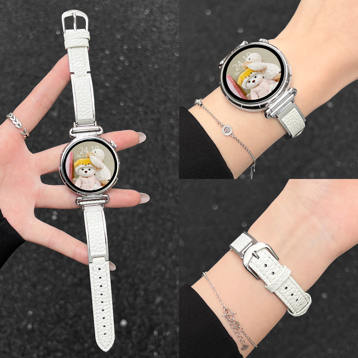 UHADA新款金属贴皮荔枝纹表带