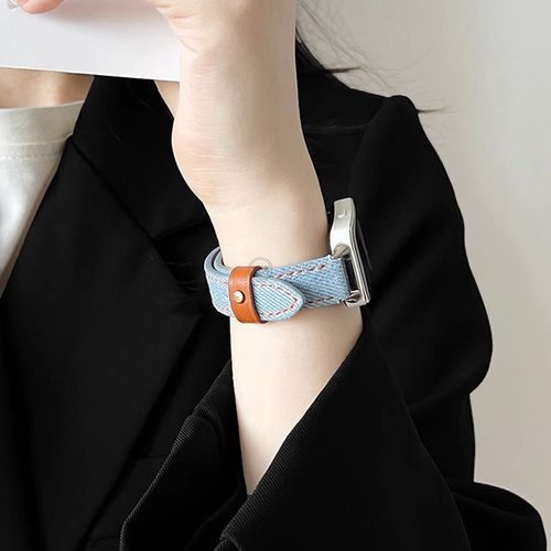 Uhada华为手环新款柳钉牛仔表带