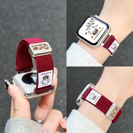 适用小米手环9pro手表带秋冬编织8代女生磁吸腕带watch6高级感女款手带redmiwatch5电子7智能运动4高颜值表链