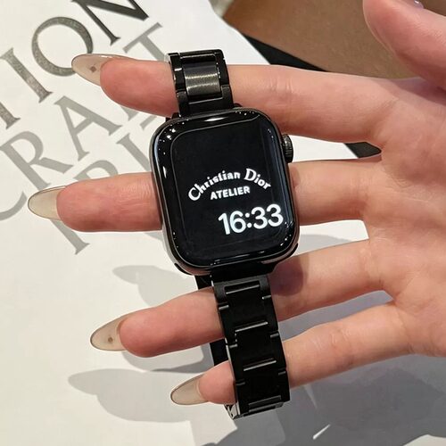 UHADA新款金属不锈钢三珠表带女