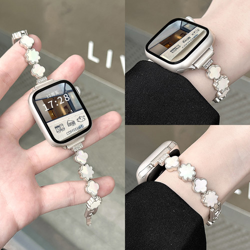 UHADA新款四叶草贝壳手链表带女