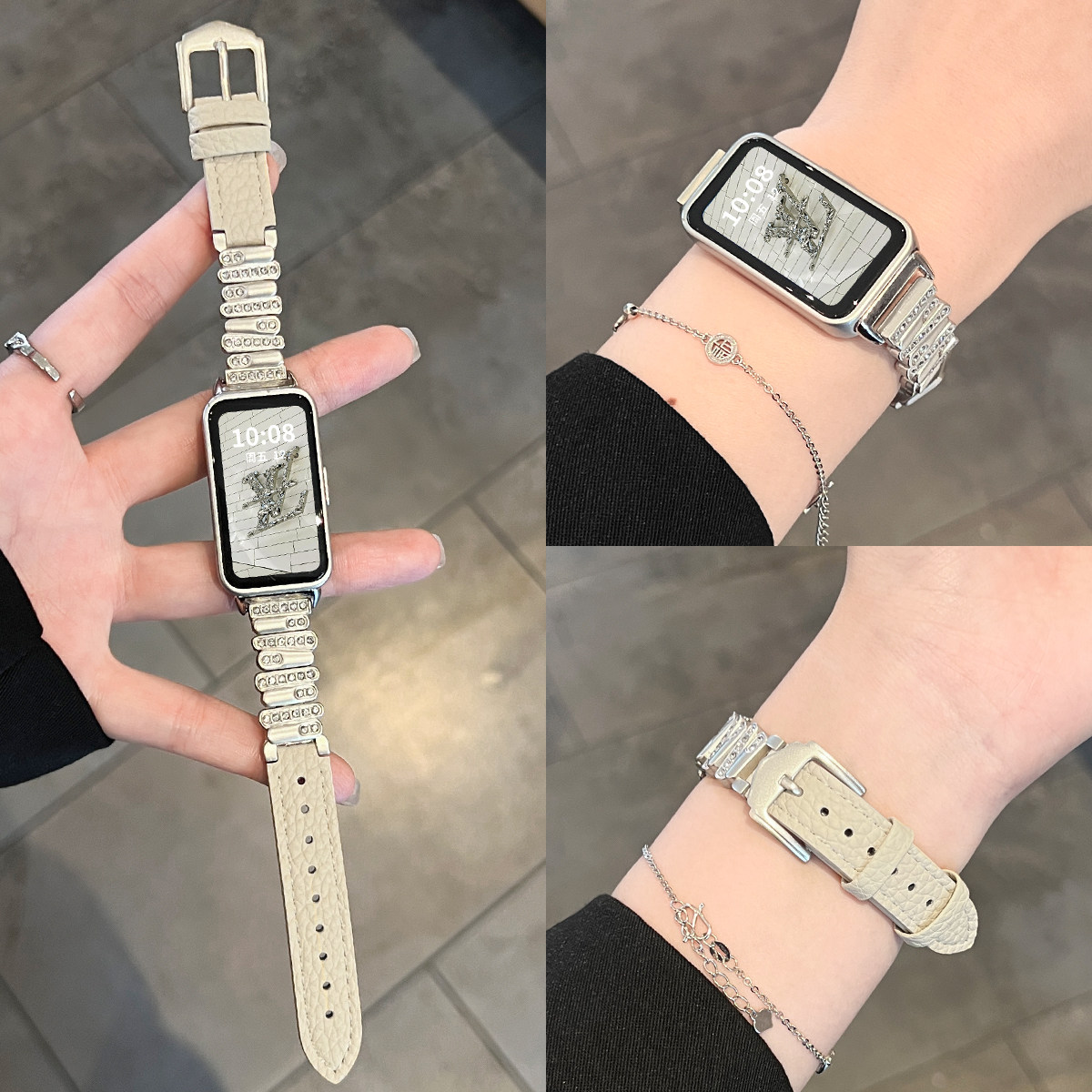 适用华为手环10手表带新款真皮9nfc版女款金属腕带8高级感7智能运动手链荣耀6pro高颜值专用表链九十代替换带,智能设备,智能手表手环表带/腕带,淘宝优惠券,粉丝福利购,淘宝优惠卷