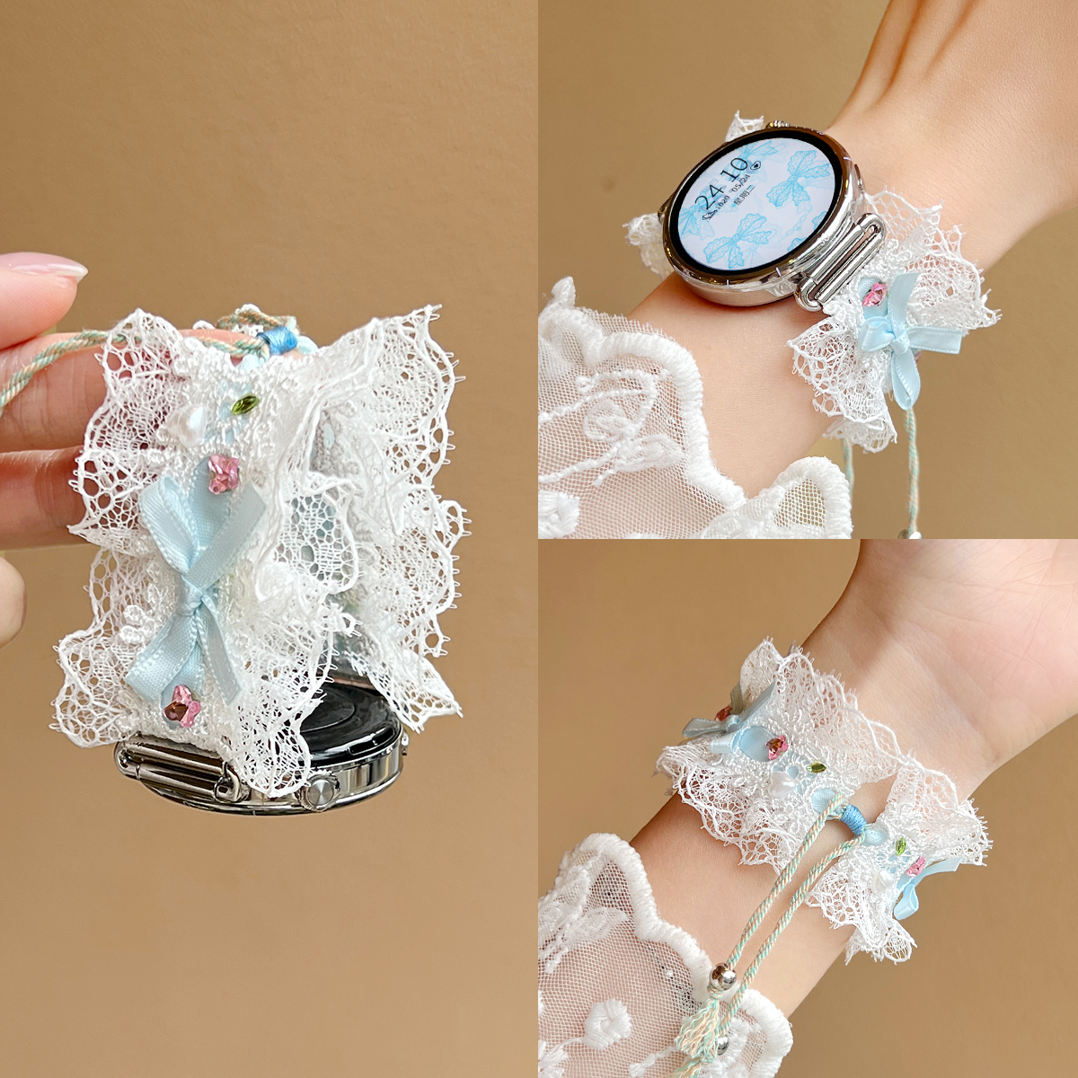 UHADA新款蕾丝拉绳手表带女生