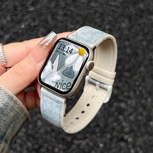 系列 手环腕带fitnew手表链女款 适用华为watch fit3手表带创意硅胶牛仔watchfit2夏天高级感腕表智能运动4代