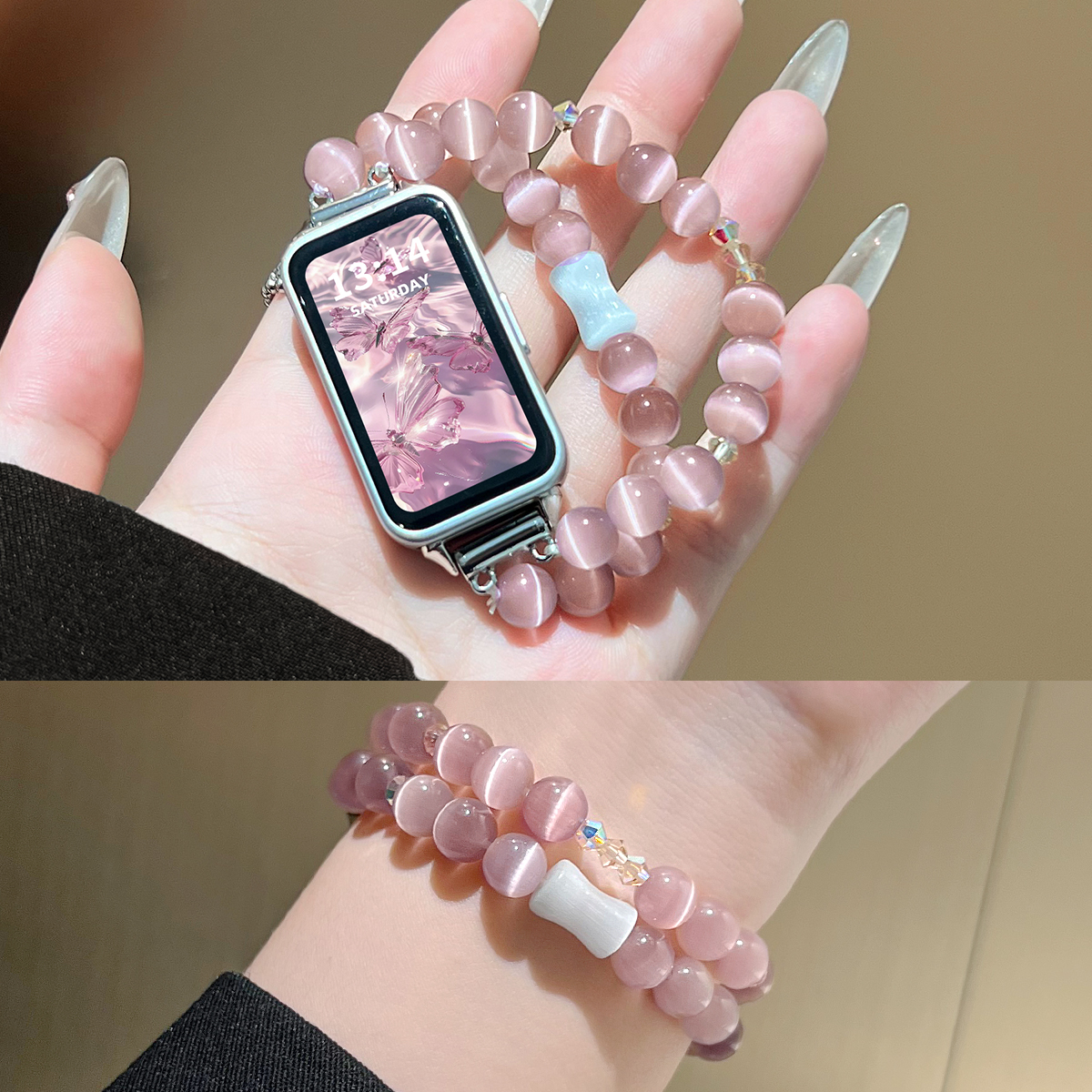 UHADA水晶猫眼双链表带女款