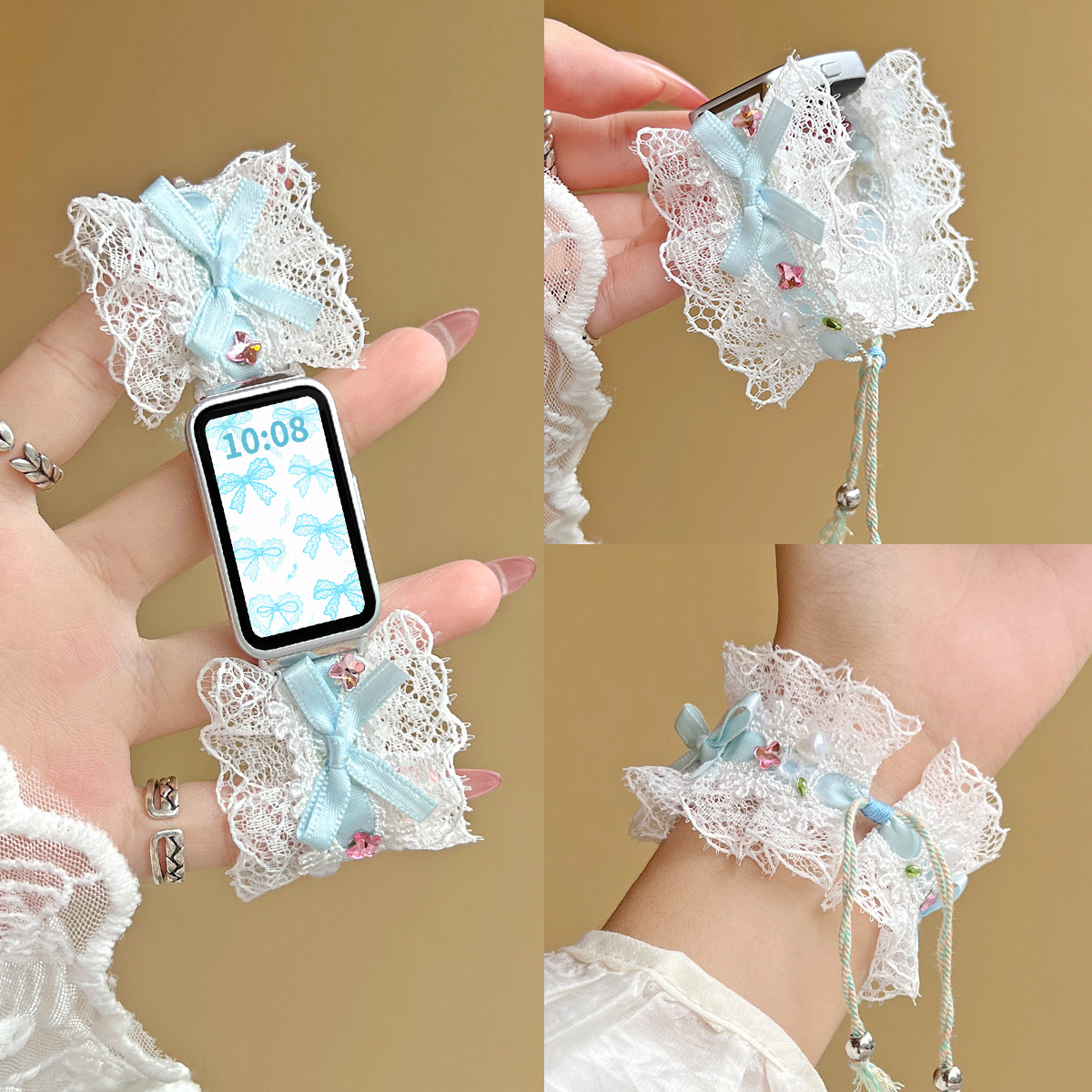 UHADA新款秋冬蕾丝拉绳手表带