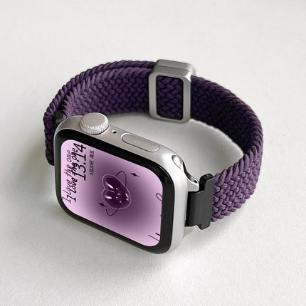 适用iwatchs11手表带新品创意编织磁吸applewatchs10苹果智能运动s9女士高级感小众s8质感se女生设计感手表链