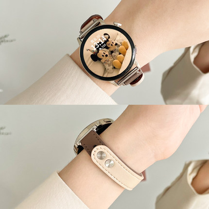 适用小米手表WatchS4sport表带新款watchs3女生皮质s2智能color运动女款watch2手表带color2高级感s1pro腕带