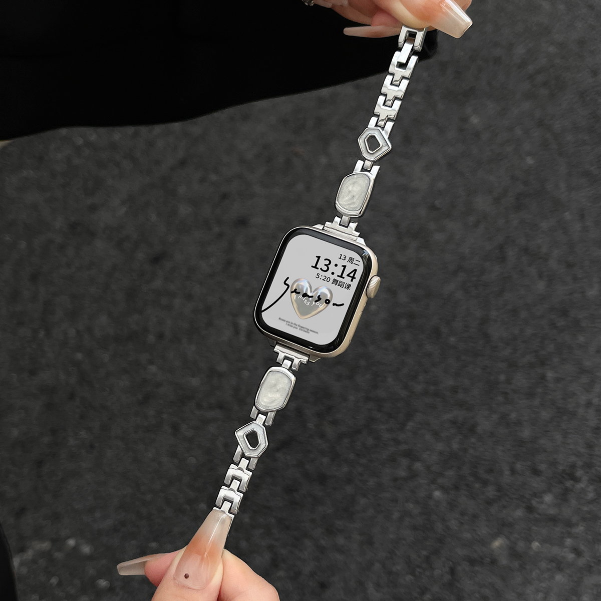 UHADA新款金属细闪鎏金表带女生