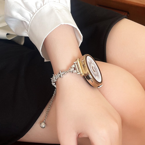 适用华为gt4手表带系列表链gt5/6新款watch4/3pro智能手表链watchgt3女款夏季2/1金属41mm手链女表高级感专用