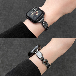 适用applewatchs10手表带夏季 iwatchs9苹果智能11手表链s8气质感夏天se高级感手链7创意夏日6金属543小众女款