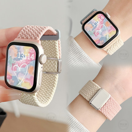 适用vivowatchgt2手表带watch3表带链女士iqoowatchgt智能运动vivo watch2手链夏天编织磁吸蓝牙版vivowatch5