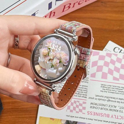 适用华为gt5/6手表带新款watchgt4手表带真皮3女士腕表watch4智能运动手表3pro女款2高级感轻奢女式创意1表链