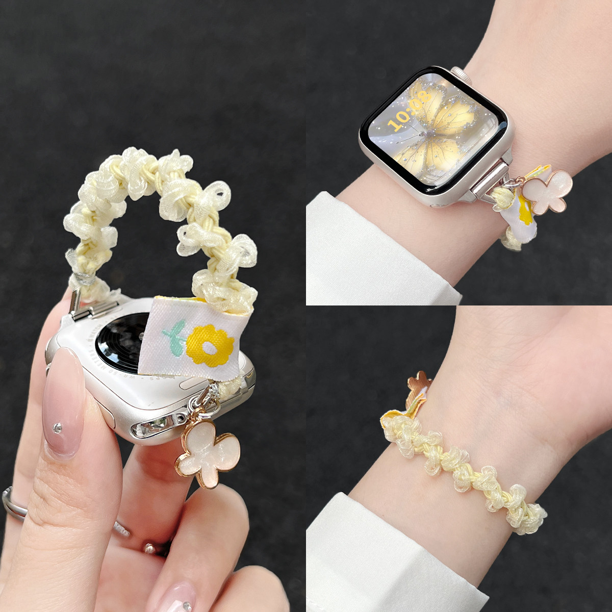 适用华为watch fit4手表带编织4pro高级感女款高端系列watchfit3新款腕表带女士2智能运动表链5女生专用手带