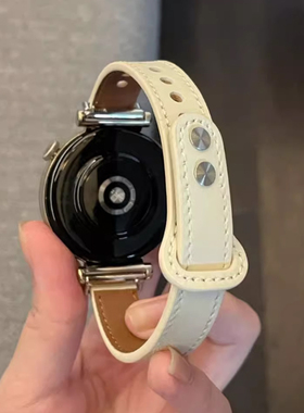 适用华为watchgt4手表带女士gt5/6新款系列41mm智能手表链watch4女款腕表3/2女式高级感3pro表链真皮创意专用