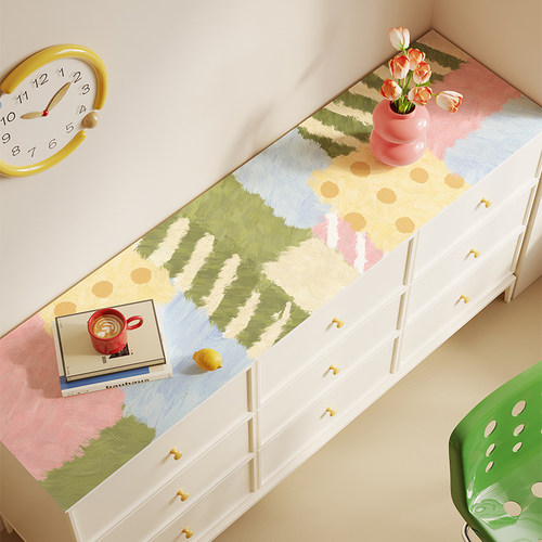 清新美式电视柜桌垫防水防尘餐边柜台面保护垫子玄关鞋柜桌布盖布