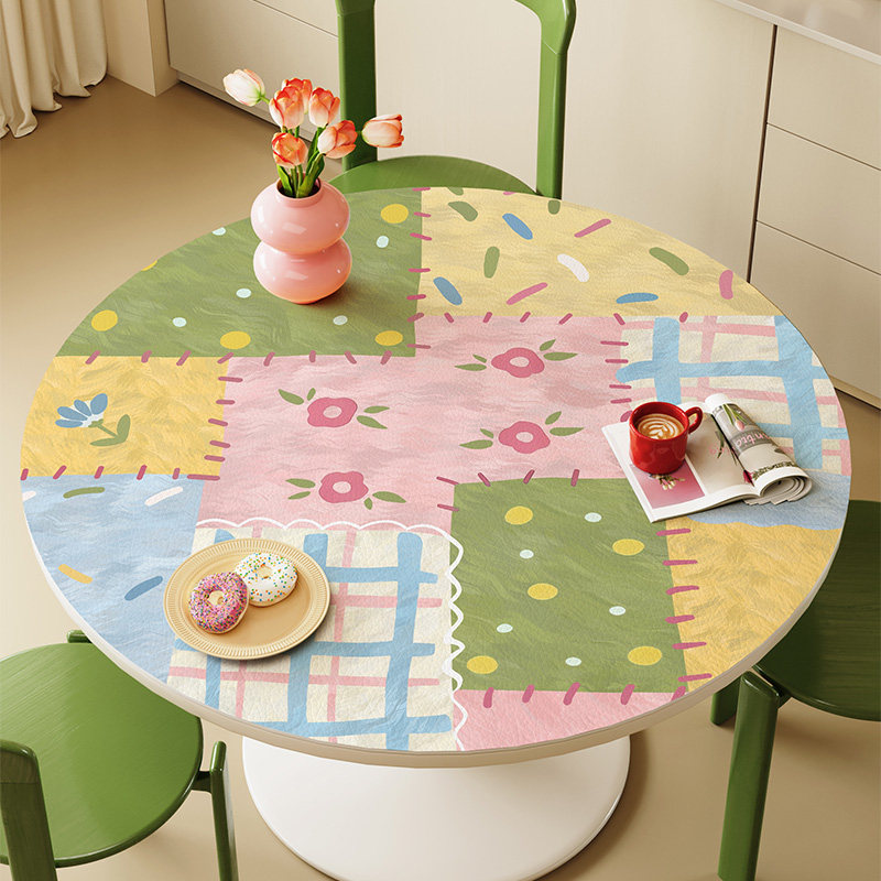现代奶油风圆形餐桌垫防水防油免洗桌布防烫隔热皮革茶几保护垫子,居家布艺,桌布,淘宝优惠券,粉丝福利购,淘宝优惠卷