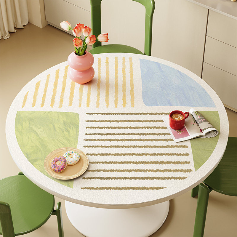 清新奶油圆桌桌布防油防水免洗餐桌垫圆形隔热防烫茶几桌面保护垫,居家布艺,桌布,淘宝优惠券,粉丝福利购,淘宝优惠卷