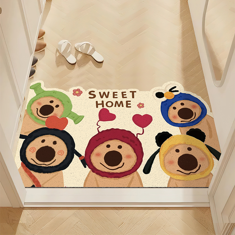 可爱卡通入户门地垫进门家用脚踏垫子防滑耐脏门口玄关地毯可裁剪