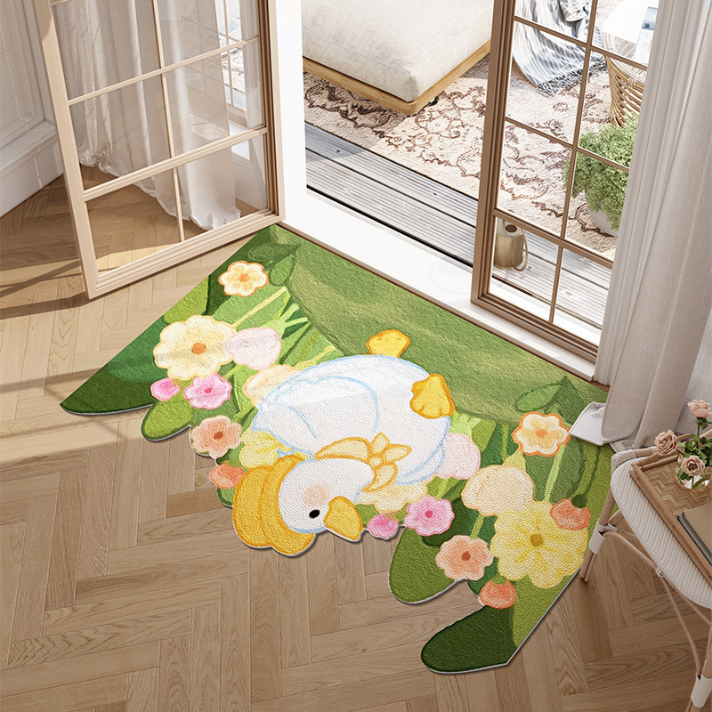 卡通鸭入户门地垫进门玄关 皮革防摔可擦免洗耐脏脚垫PVC地毯可裁,居家布艺,入户地垫,淘宝优惠券,粉丝福利购,淘宝优惠卷