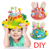 复活节帽子diy兔子鸡幼儿园手工制作材料包儿童亲子表演走秀活动