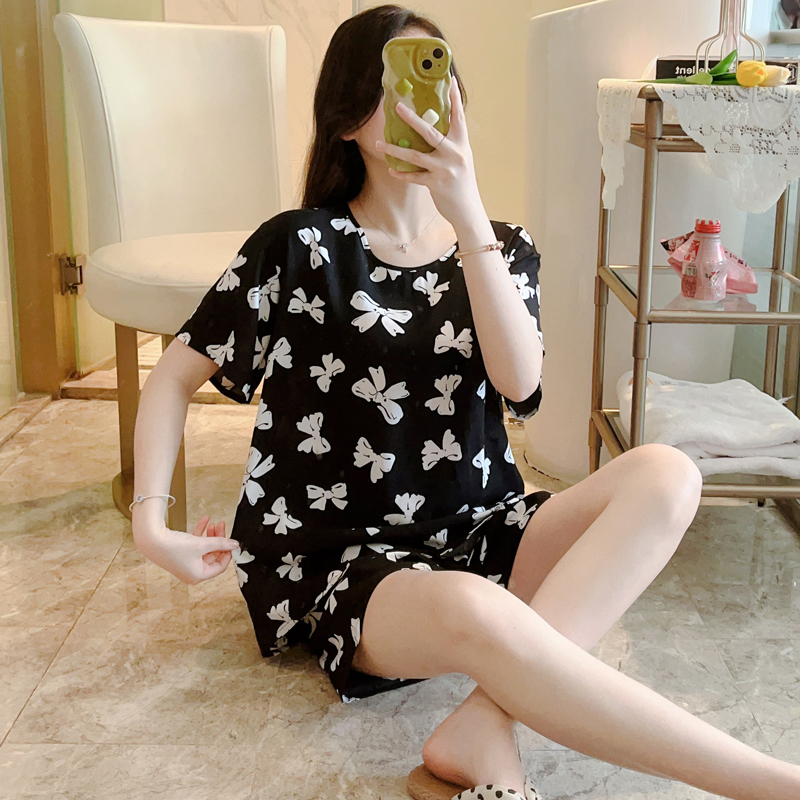 短袖棉绸睡衣女夏季新