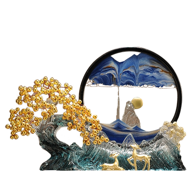 沙漏客厅发财树解压新中式