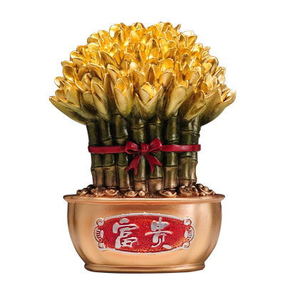 财富节节高升富贵竹摆件送领导乔迁新居礼品家居客厅玄关招财摆件