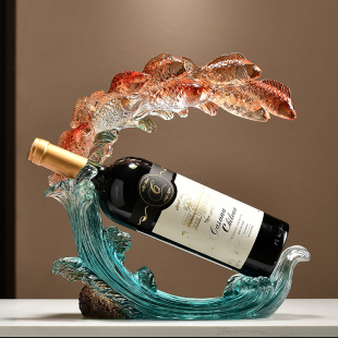 年年有余锦鲤鱼红酒架酒柜装饰品摆件家用客厅家居餐边柜高级摆设