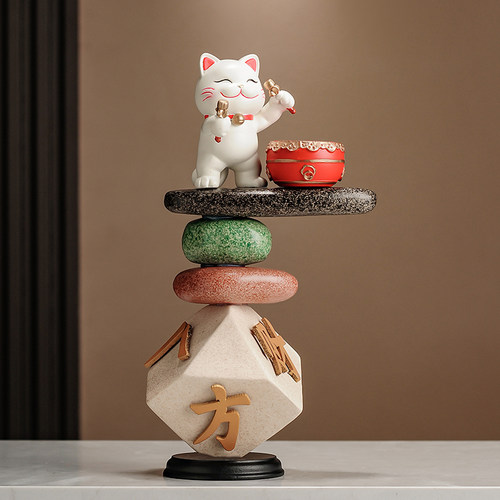 八方来财时来运转招财猫摆件办公室酒柜装饰品乔迁店铺开业礼品