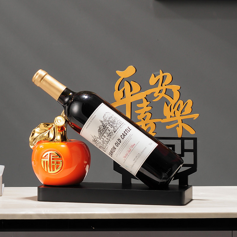 苹果红酒架摆件酒柜装饰品