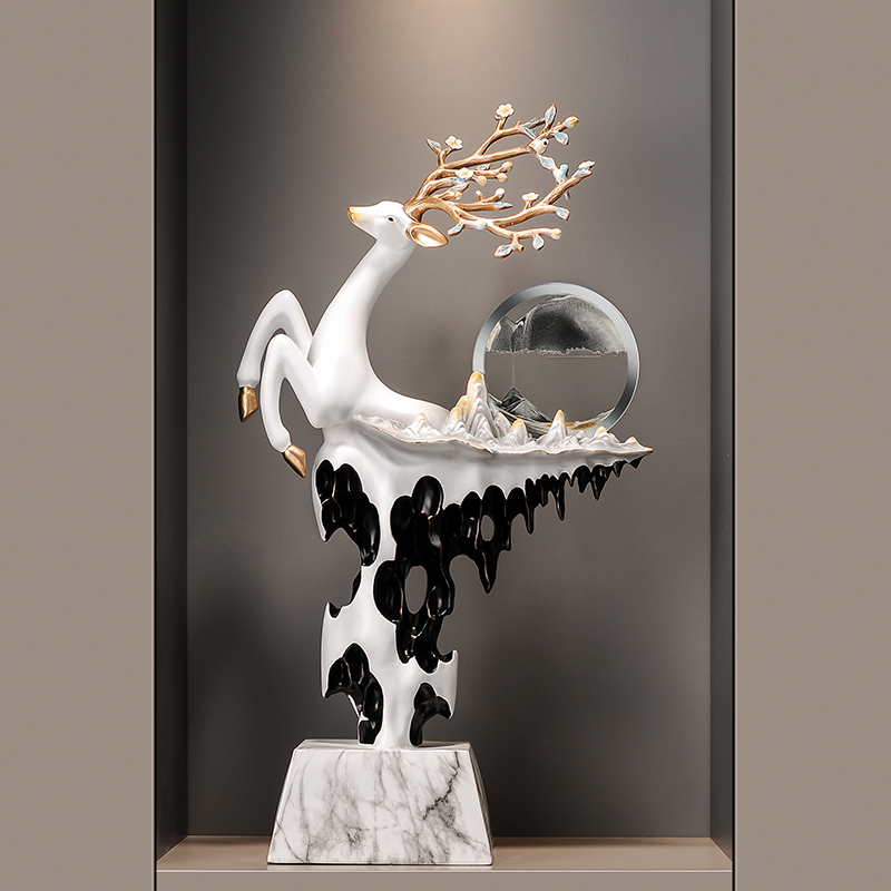 轻奢新中式太湖石流沙画摆件客厅玄关电视柜壁龛装饰品乔迁礼物