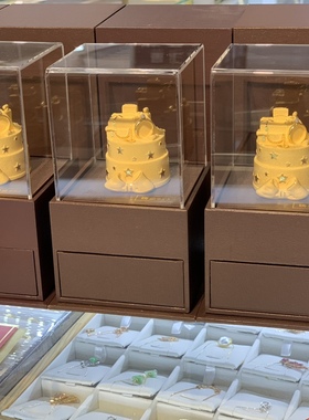 铸金999生日蛋糕创意礼品摆件原创设计实物拍摄供深圳水贝各金店