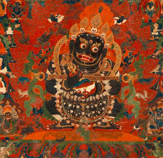 mahakala玛哈嘎拉-大黑天护法神-西藏中部唐卡高清电子图片素材