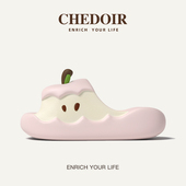 外穿厚底居家防滑可爱ins女款 chedoir粉苹果拖鞋 女夏季 沙滩一字拖