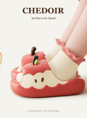 chedoir红苹果儿童拖鞋男女童夏季居家洗澡防滑抗菌EVA亲子款拖鞋