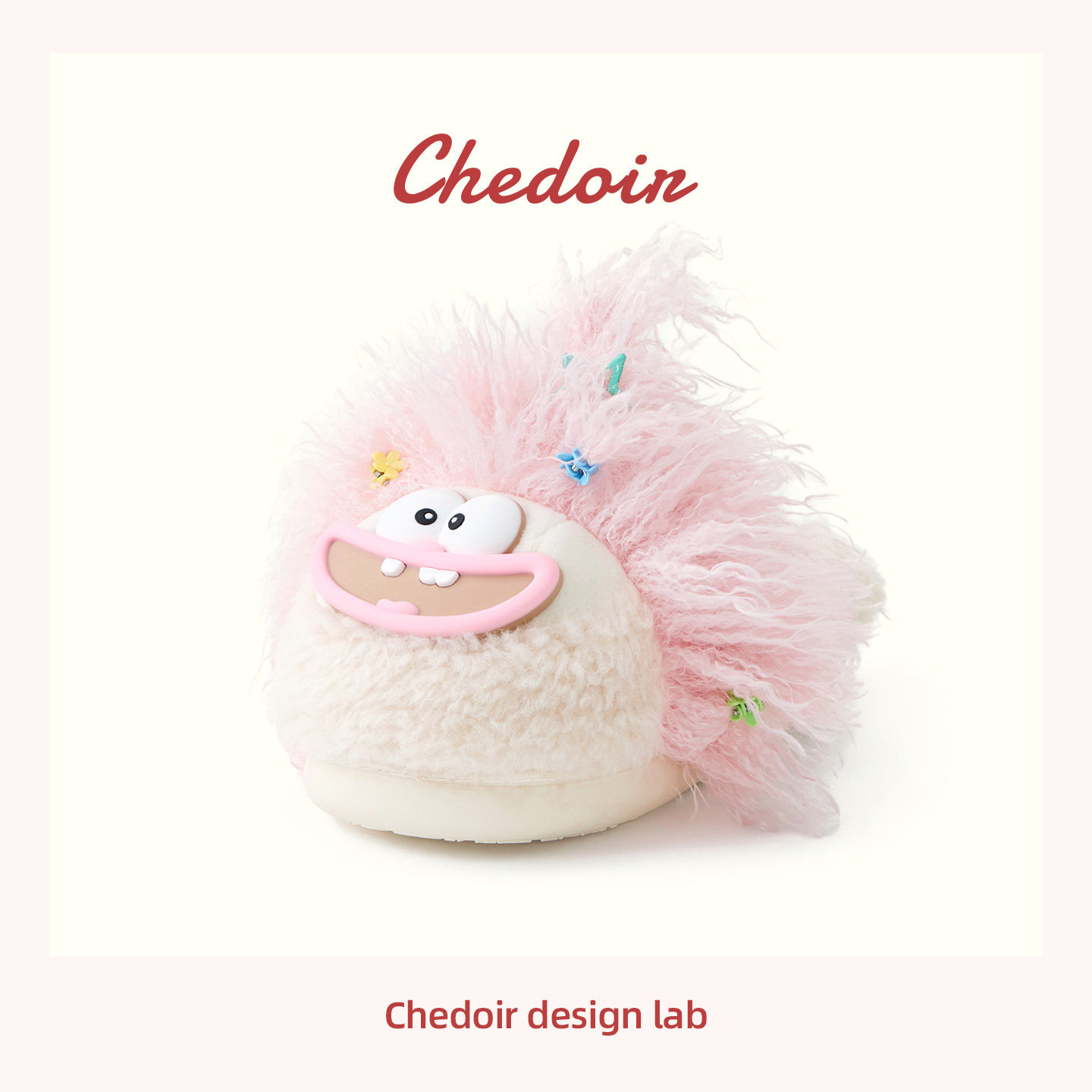chedoir猜岛炸毛甜心丑萌少女心居家棉拖鞋女款冬季保暖毛毛拖鞋