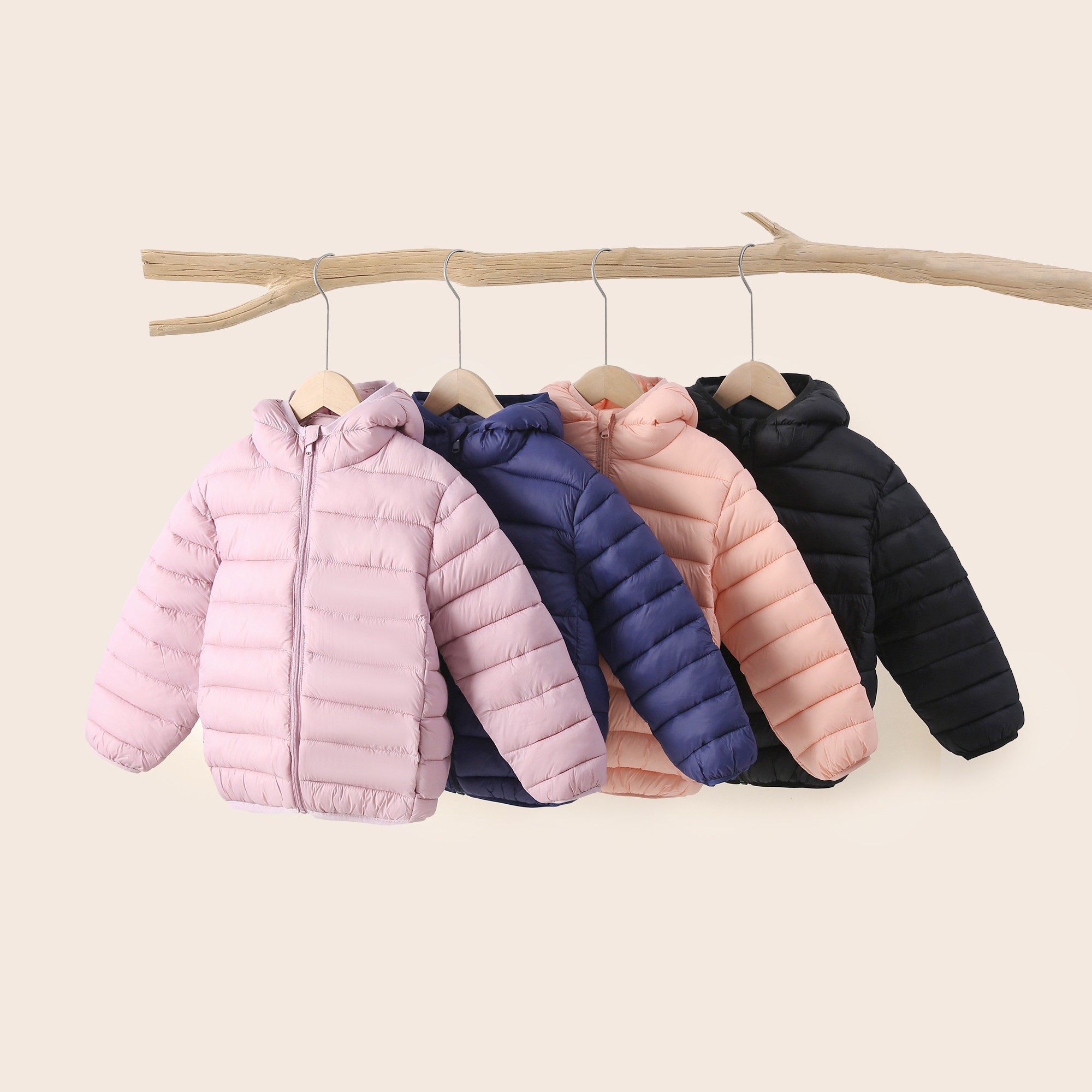 秋冬轻薄连帽短款保暖棉服