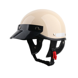 飘盔复古头盔复古巡航摩托车头盔男女日式哈雷半盔夏四季电动车3C