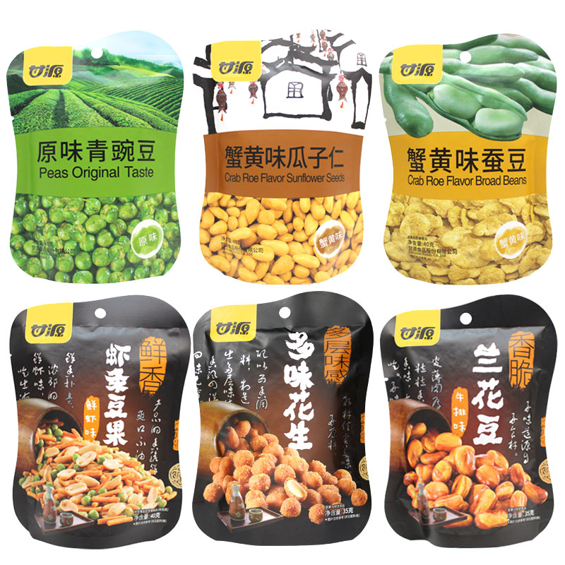 甘源多味花生鲜虾条豆果酱小包装