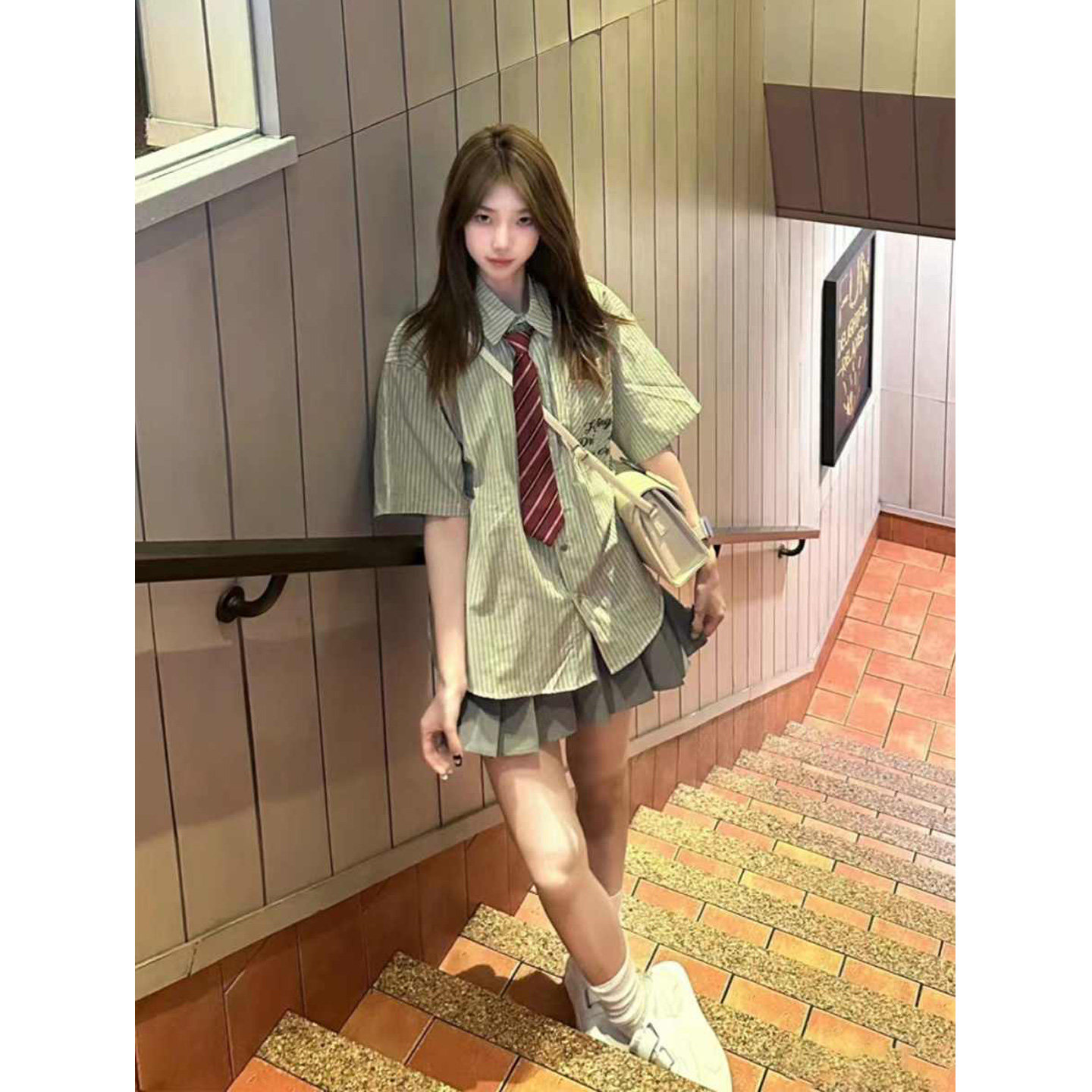 韩系宽松独特绝美小裙子新款学院风jk制服套装环球影城迪士尼穿搭