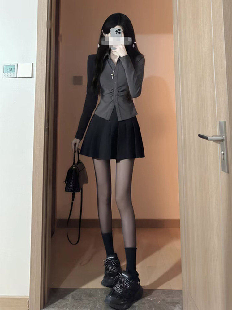 御姐轻熟小香风jk制服套装连衣裙