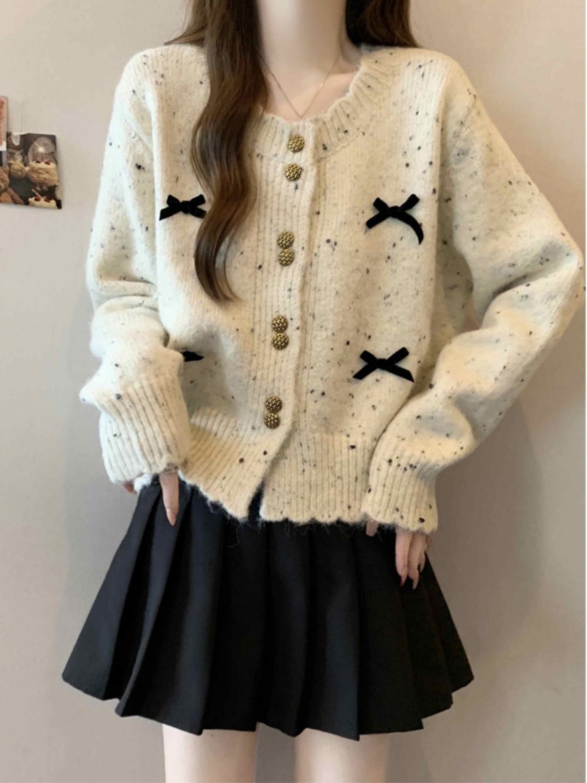 韩系一整套ootd穿搭秋装学院风小香风jk制服套装温柔系迪士尼搭配