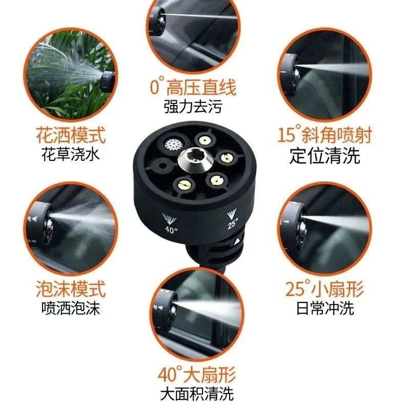 无线锂电洗车机打药机高压水枪6合一多功能喷头可乐接口通用配件